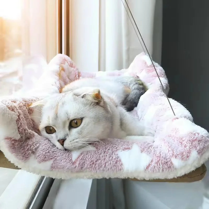 Cat Window Hammock Bed with Suction Cups, Space-Saving