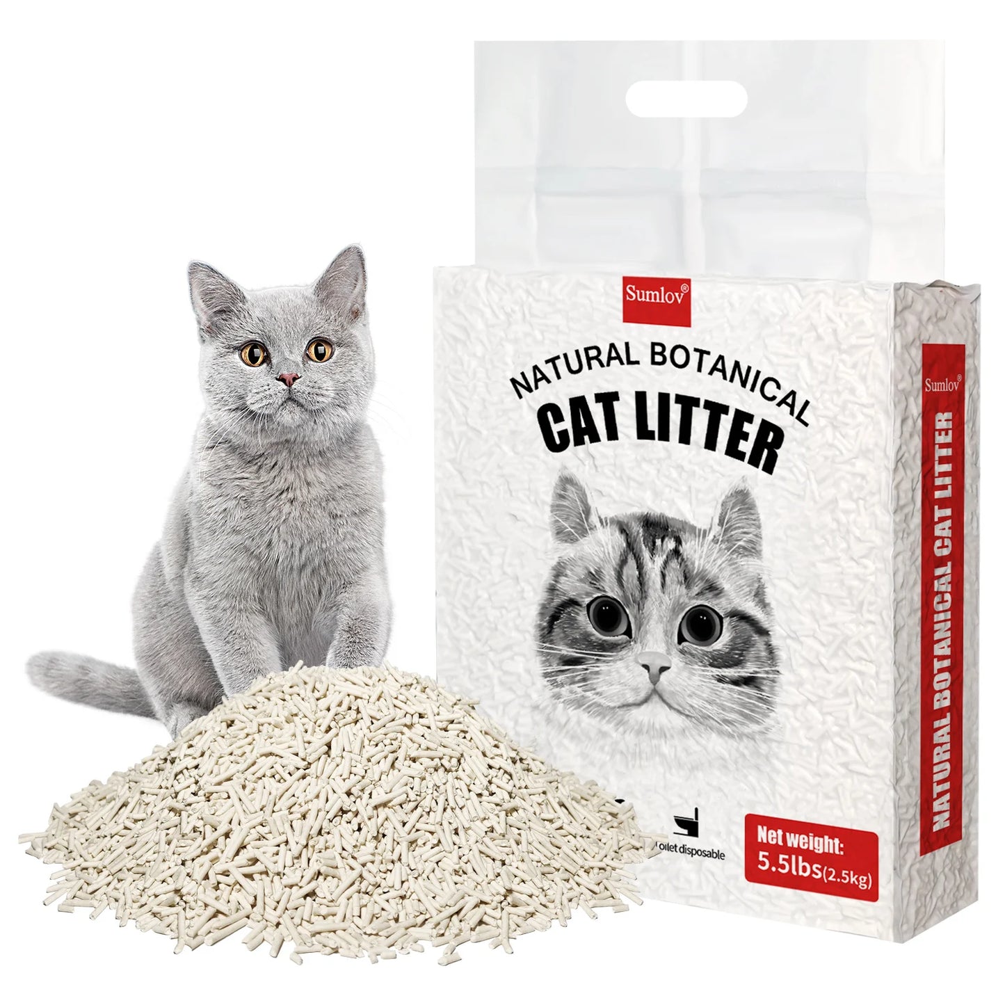 Natural Tofu Cat Litter, Dust-Free Quick-Clumping, 33lbs