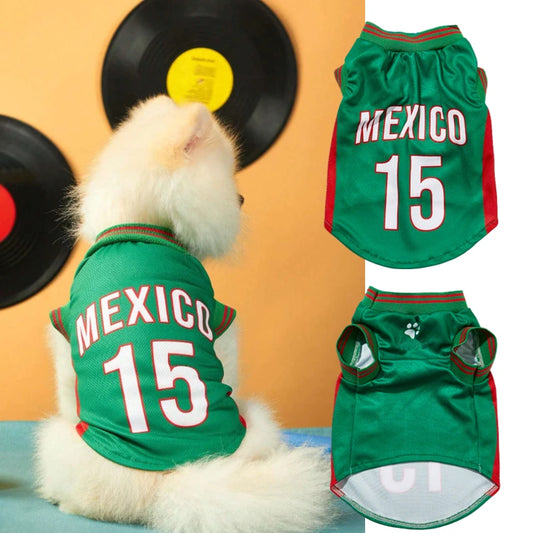 Breathable Mesh Sports Jersey for Dogs, Basketball Style - front view