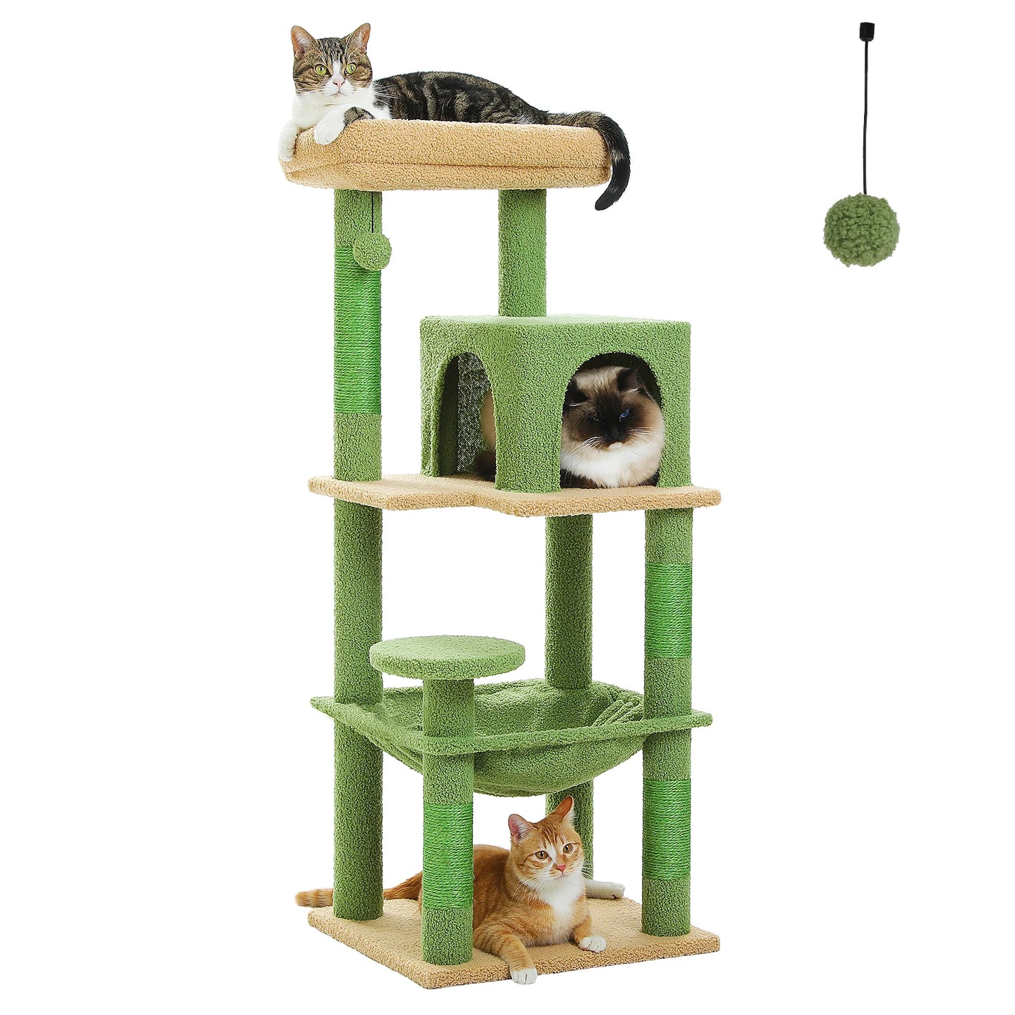 5-Level Cat Tree Tower with Hammock & Top Perch