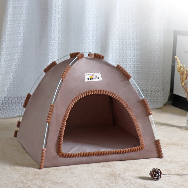 Foldable Cat & Dog House Tent with Cooling Mat