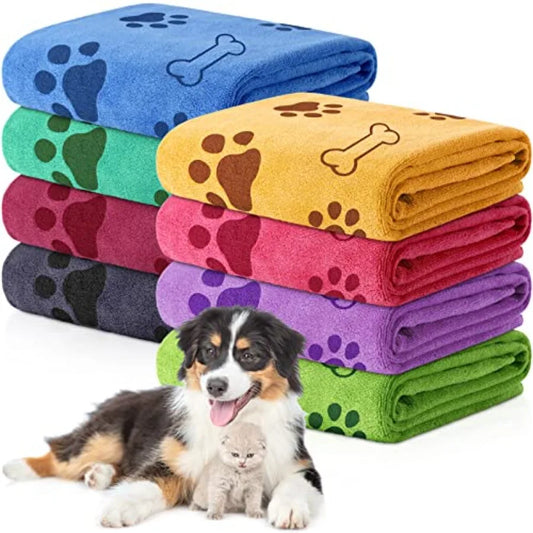 Curated Picks 8 Pcs Dog Towels for Drying Dogs Cats Pet Towels Bulk Puppy Microfiber Fast Drying Paw Bath Bathing Supplies Abso