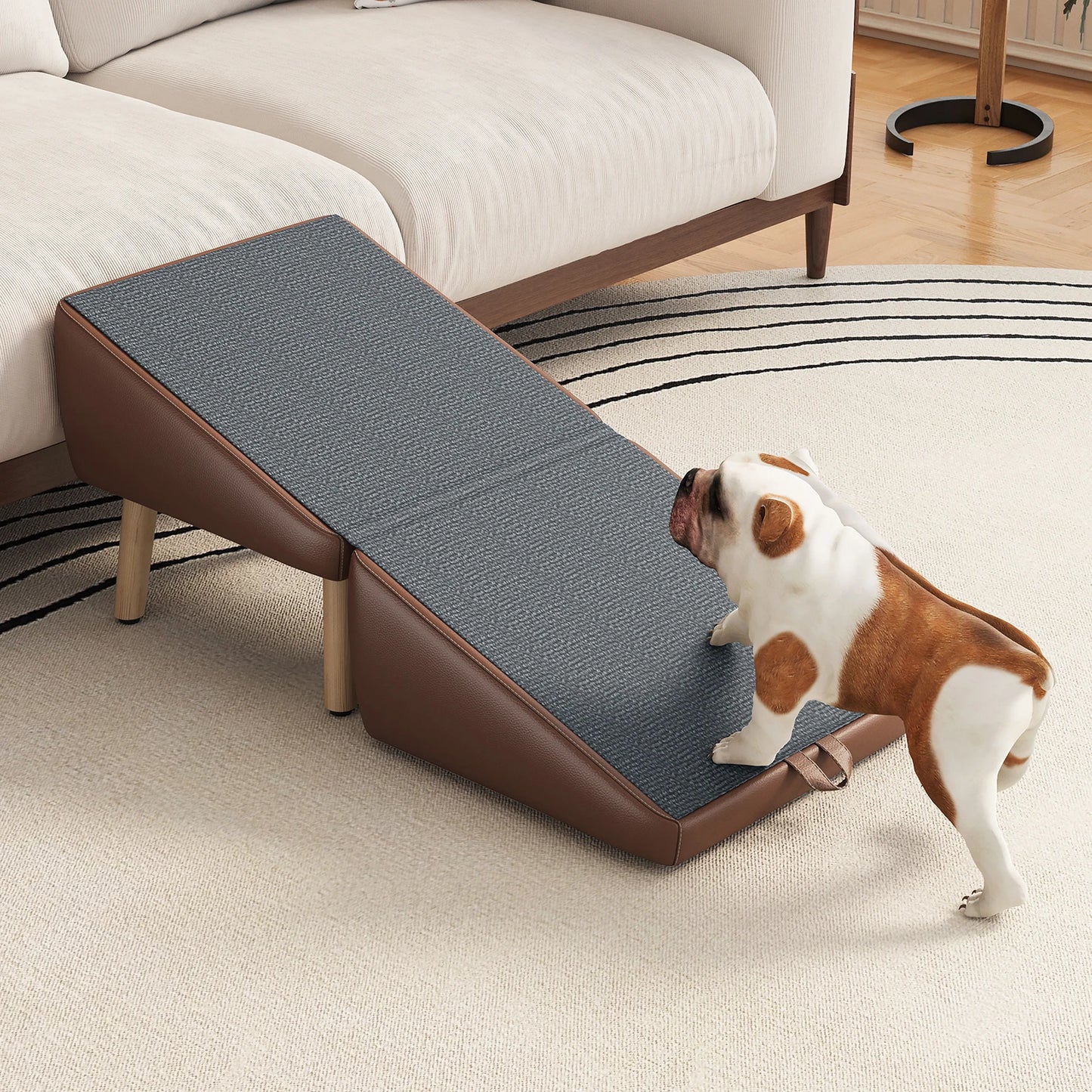 Ye (UPGRADED) Dog Ramp: Extra Wide, Excellent Traction, Non-Slip Rubber. For Bed, Couch, Car. 16" Wide, Holds 80lb. Adjustable, Foldable. Ideal for Small Dogs.