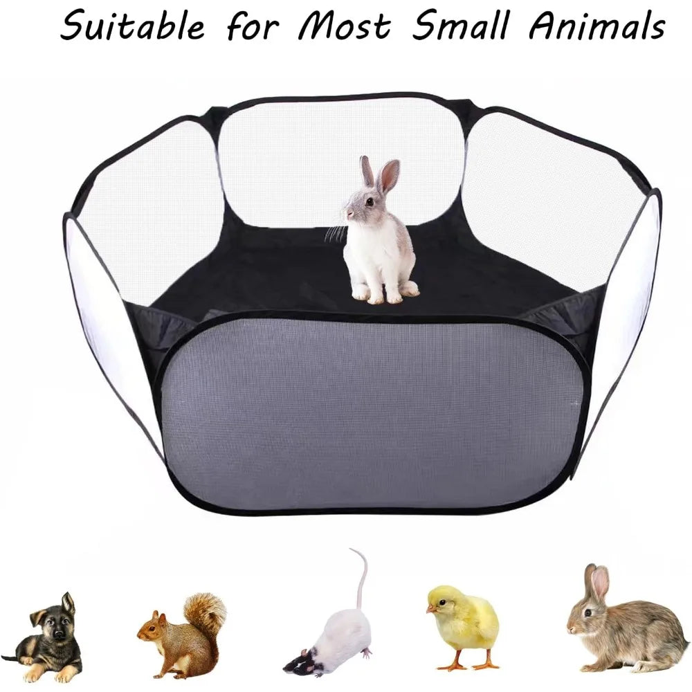 Small Animals Playpen, Portable Pop-up Open Interactive Pet Tent, Indoor Outdoor Fence for Rabbits, Guinea Pig, Hamster, Chinchillas, Kittens, Puppies