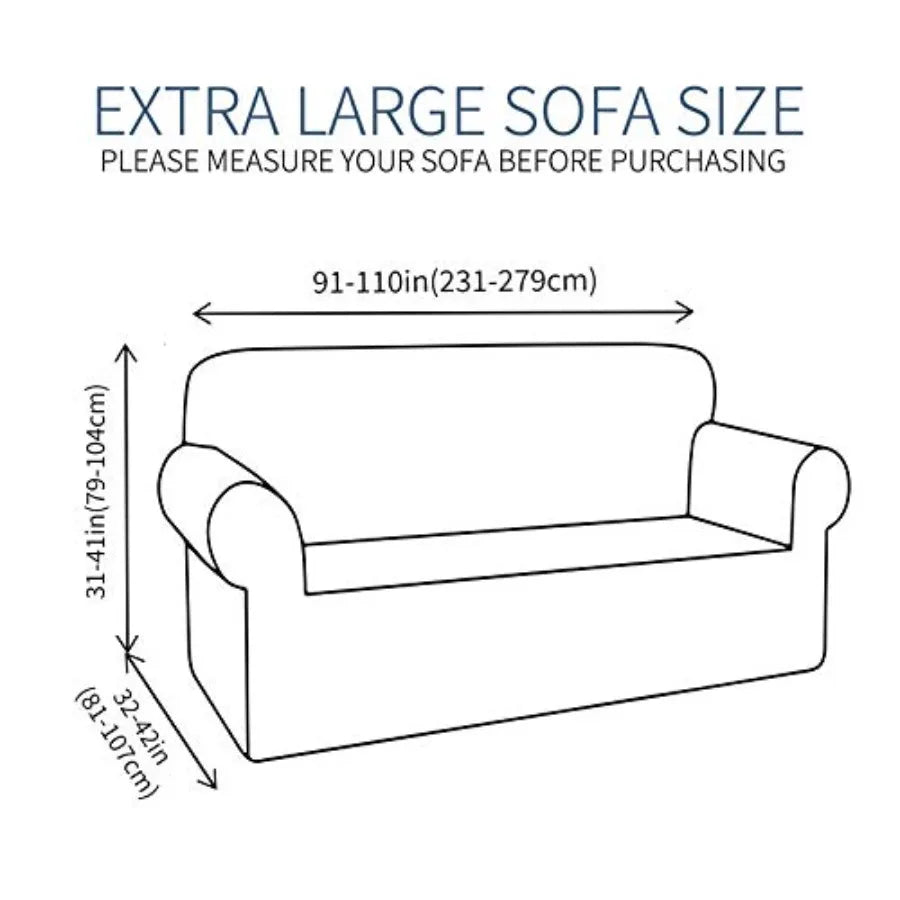 High Stretch Couch Covers for 3 Cushion Couch 1-Piece Extra Large Covers with Elastic Bottom Anti Slip Elastic Slipcover Furnit