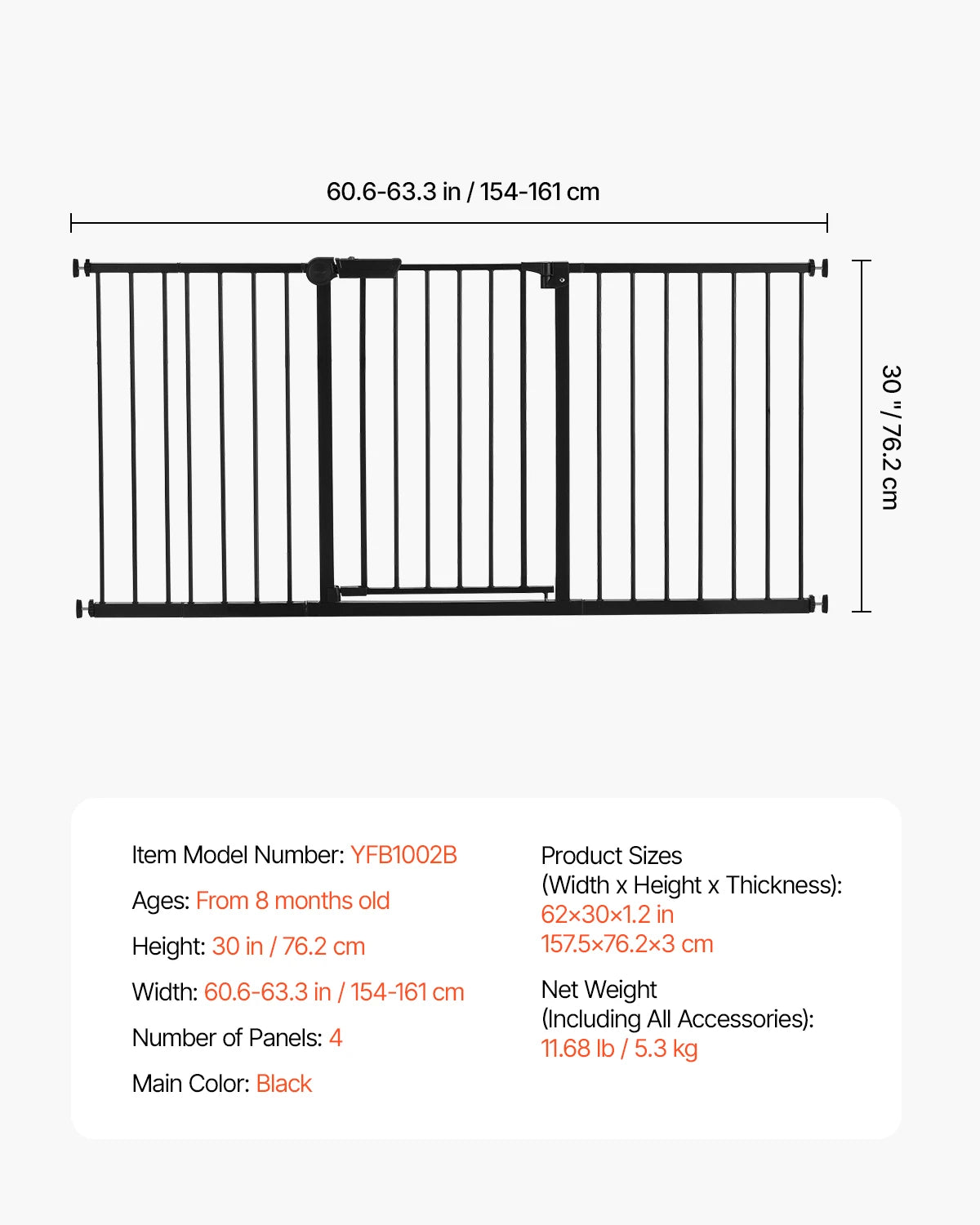 Walk-Thru Pressure-Mount Dog & Pet Safety Gate for Doorways