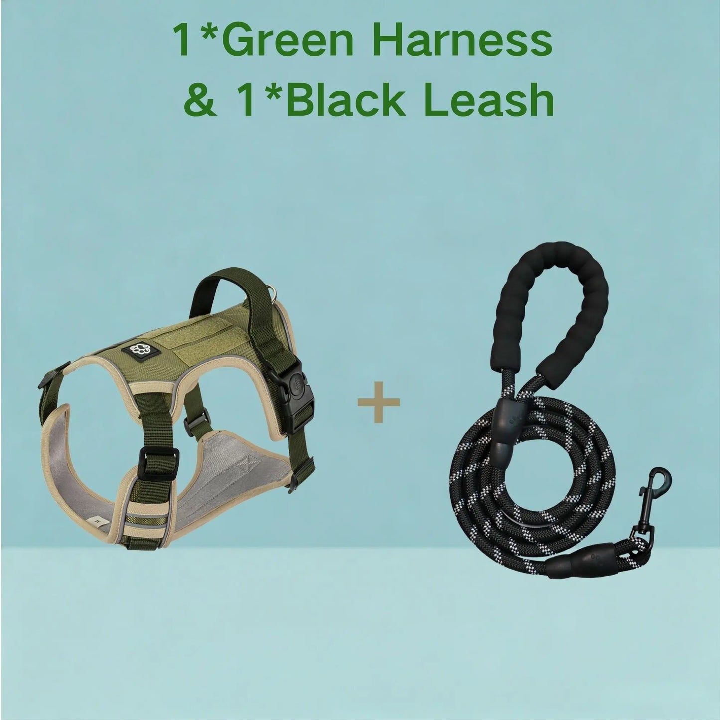 Tactical No-Pull Dog Harness & Leash Set, Reflective