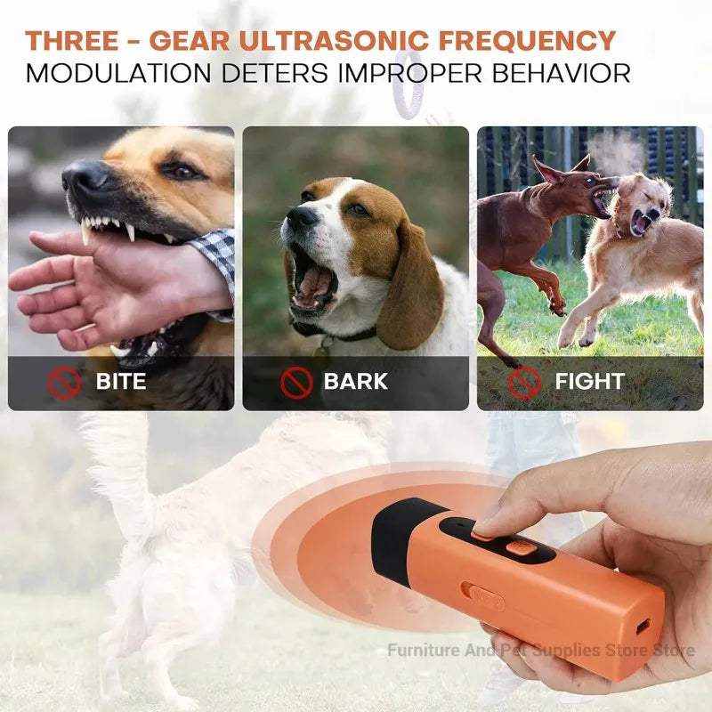 Rechargeable Ultrasonic Dog Repeller with LED Light product image 2