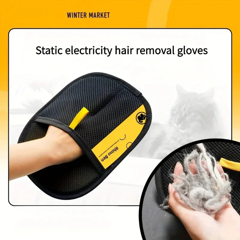 2-Piece Double-Sided Pet Hair Removal Grooming Gloves