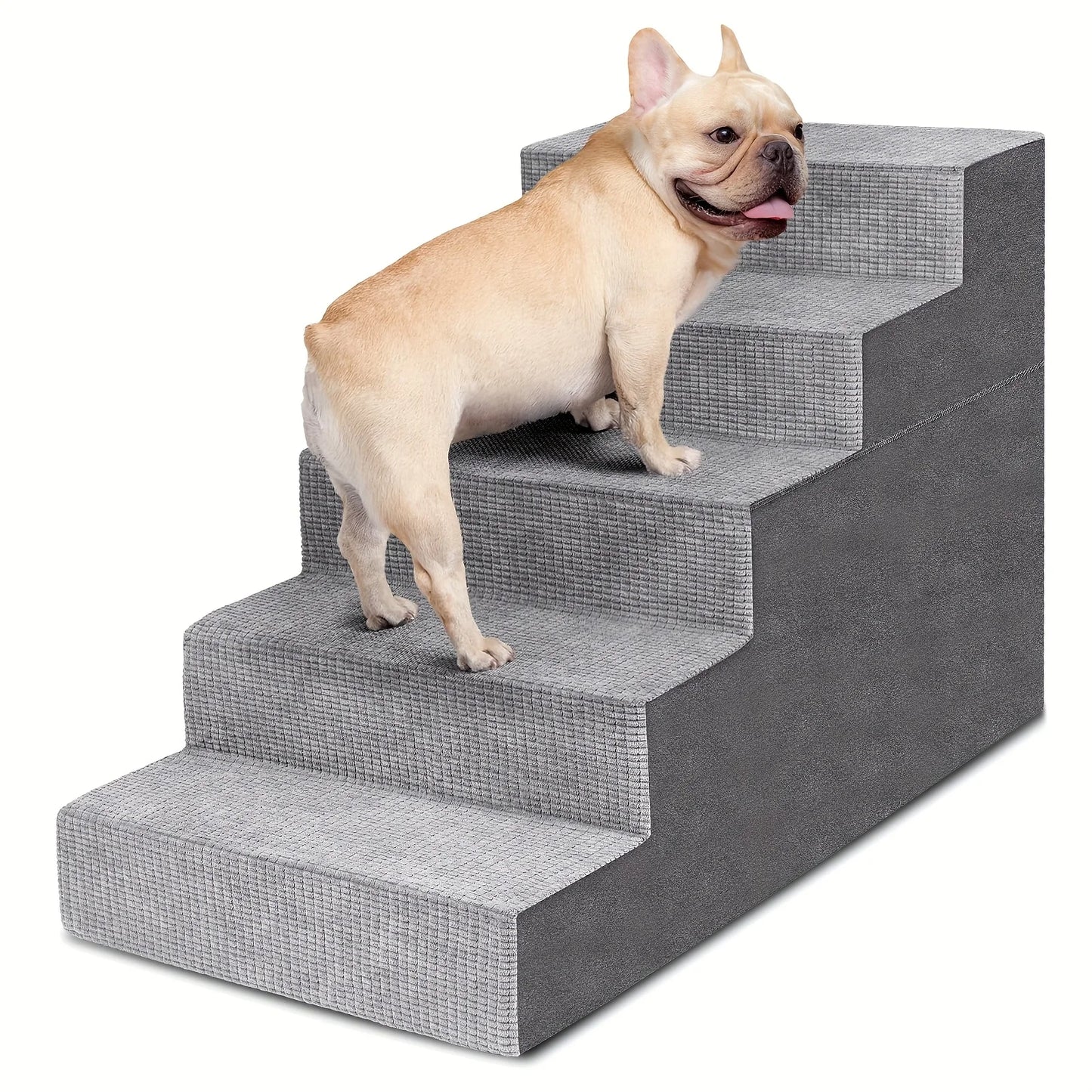 Dog Stairs for Small Dogs And Cats, Non-Slip Bottom Pet Steps for High Beds And Couch, High-Density Foam Pet Steps Grey