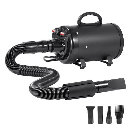 2000W Dog Blow Dryer with Adjustable Speed, Heat & 4 Nozzles - front view