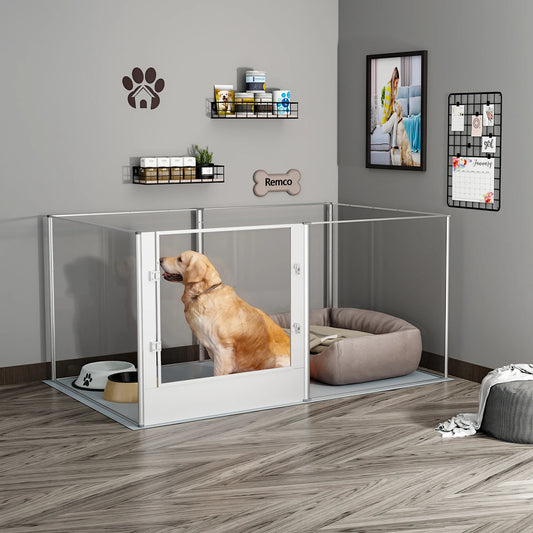 Heavy-Duty Acrylic Dog Playpen with Waterproof Mat main product image