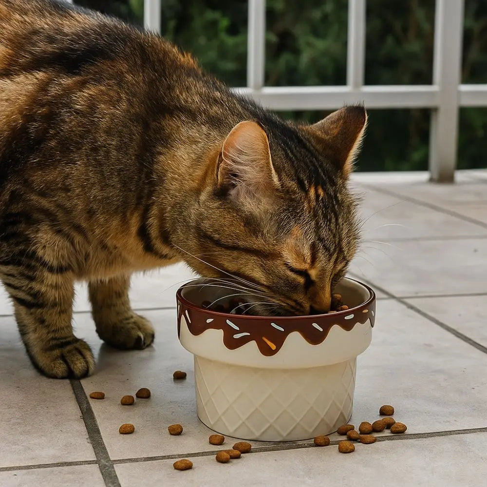 Elevated Ceramic Cat Bowl with Wide Opening product image 2