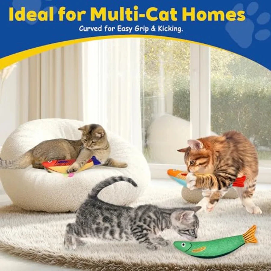 Interactive Catnip Cat Toys with Rattle - 3 Pack