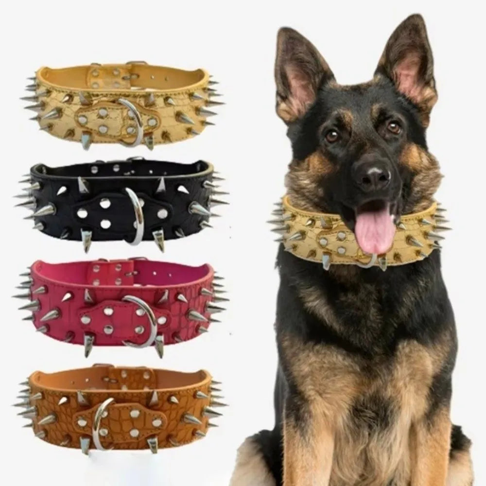 Spiked Dog Collar with Adjustable PU Leather Strap product image 2
