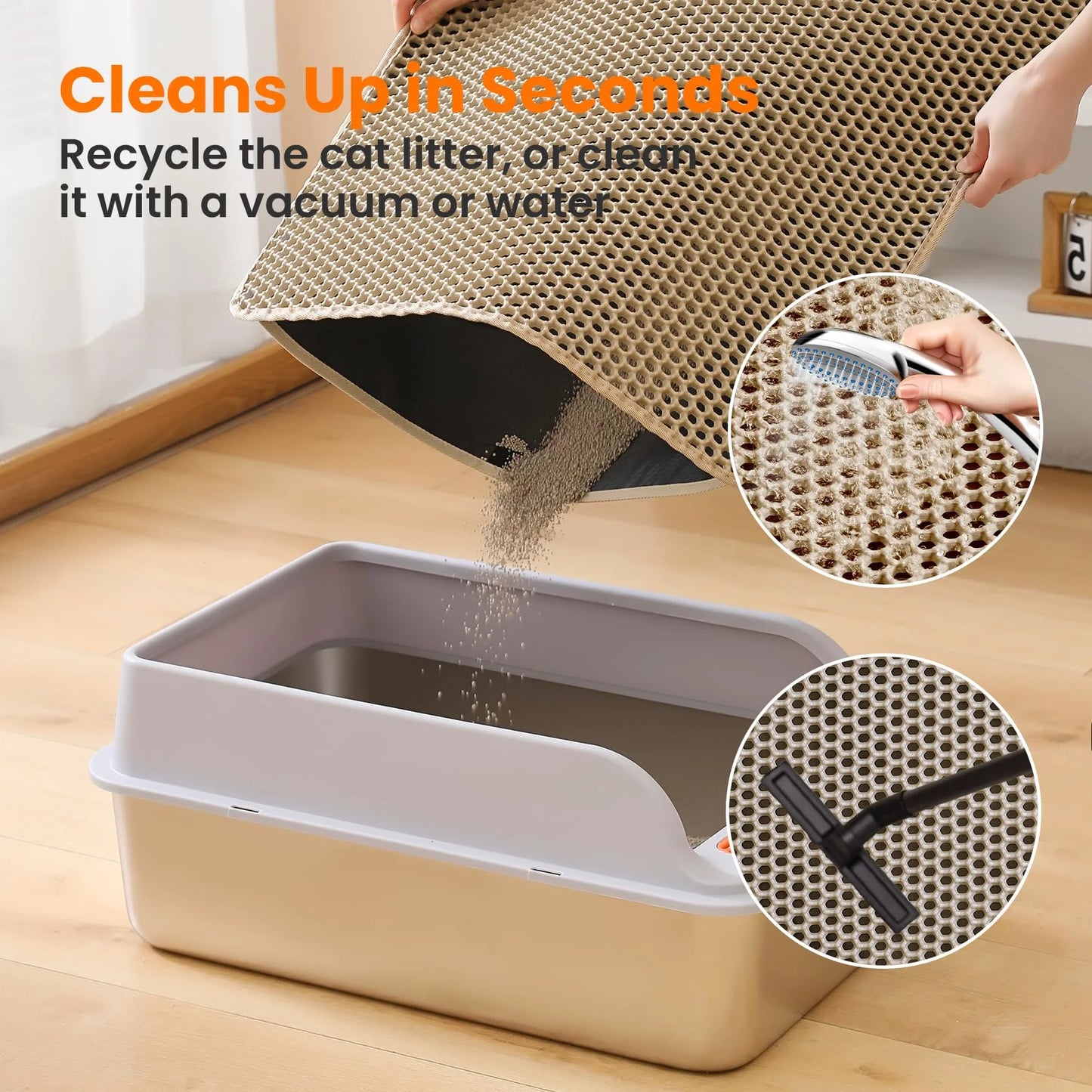 Large Honeycomb Double-Layer Cat Litter Mat, Waterproof