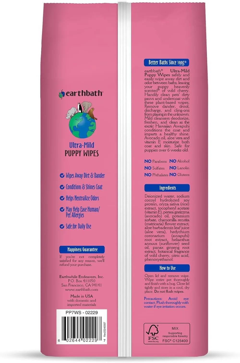 All Natural Puppy Grooming Wipes 100 Count - Safe & Effective Pet Cleaning Wipes for Healthy Shine