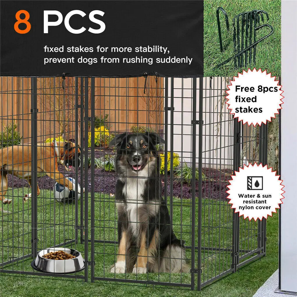Outdoor Dog Kennel and Playpen with Roof product image 5