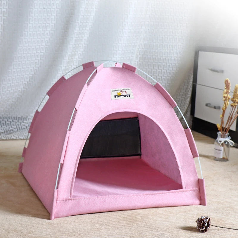 Foldable Cat & Dog House Tent with Cooling Mat