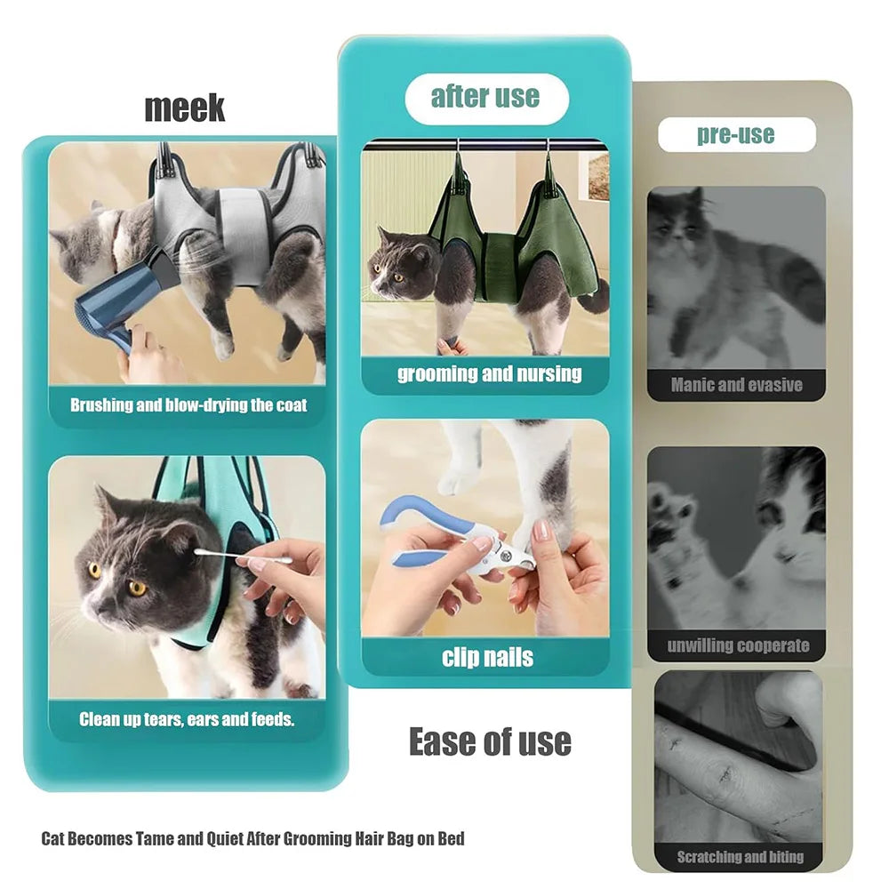 Pet Grooming Hammock - Anti-Scratch Nail Clipping Restraint Bag