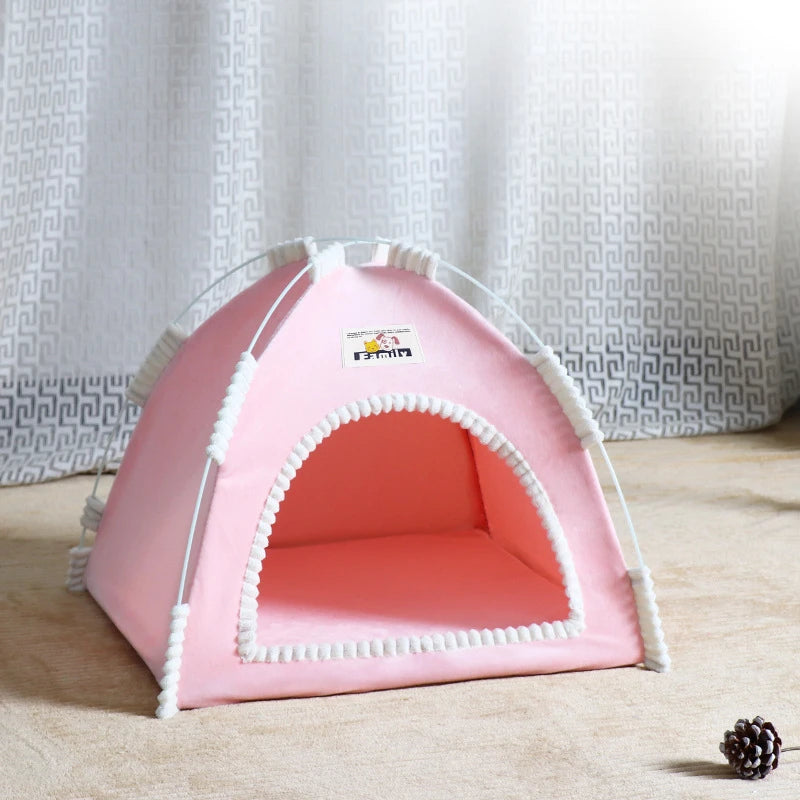 Foldable Cat & Dog House Tent with Cooling Mat