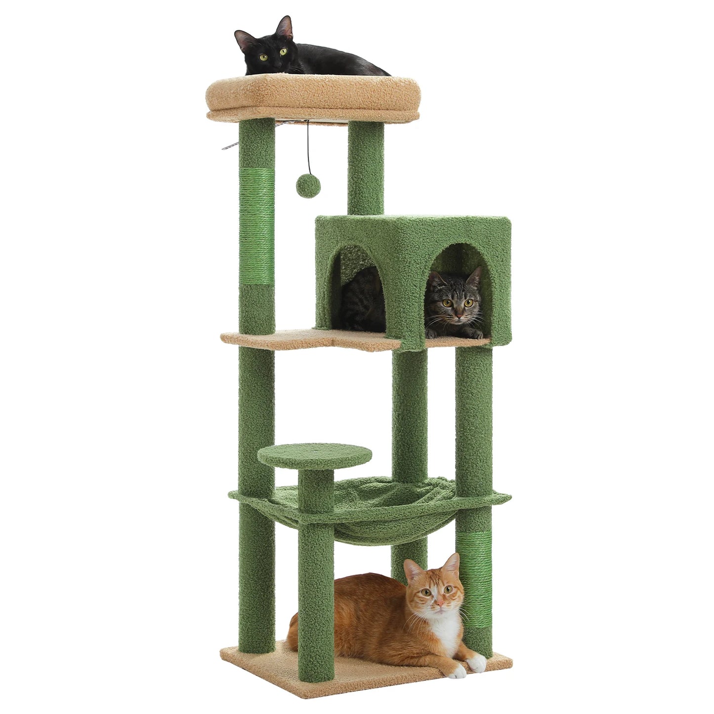 Multi-Level Cat Tree Tower with Condo, Hammock & Scratching Board