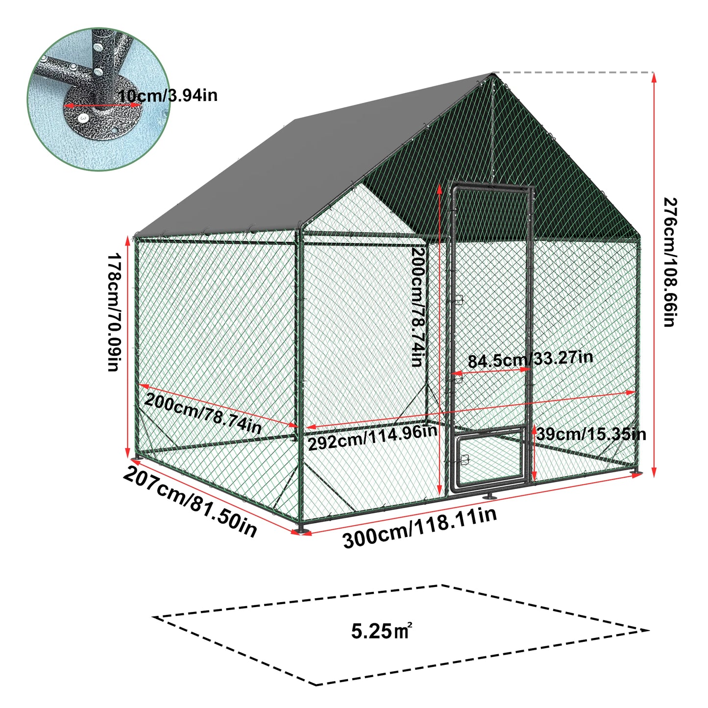 Walk-In Metal Chicken Coop with Cover and Netting product image 7