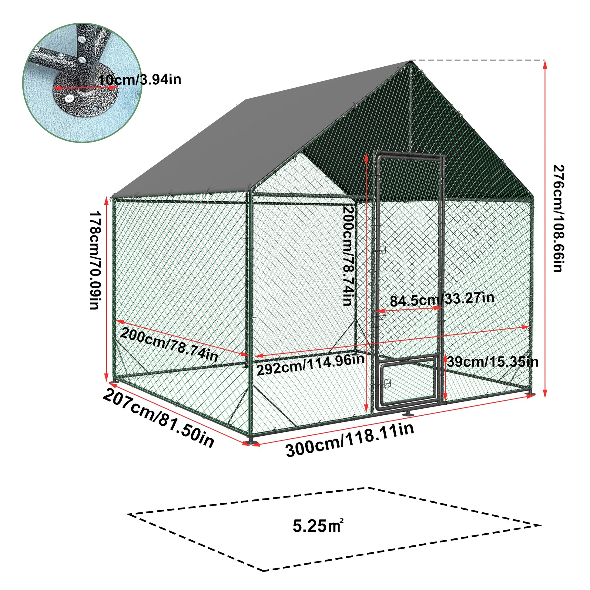 Walk-In Metal Chicken Coop with Cover and Netting product image 7