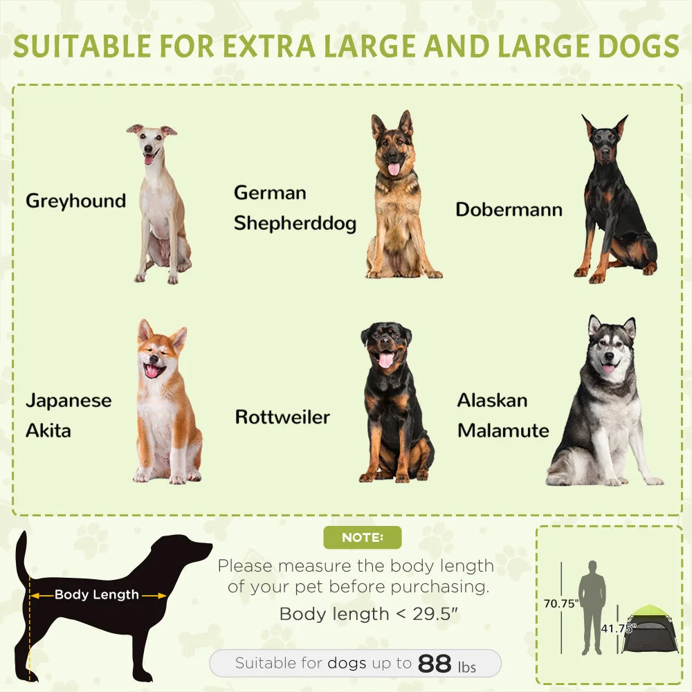 PawHut Pop Up Dog Tent for Extra Large & Large Dogs, Portable Pet Camping Tent with Carrying Bag for Beach, Backyard, Home - Green