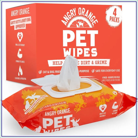 Unscented Pet Wipes 320ct - Hypoallergenic with Aloe & Chamomile, Thick Grooming Wipes for Dogs & Cats, Value 4 Pack