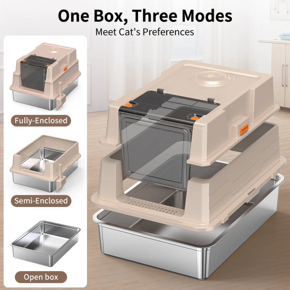 Ye Big Size Stainless Steel Cat Litter Box