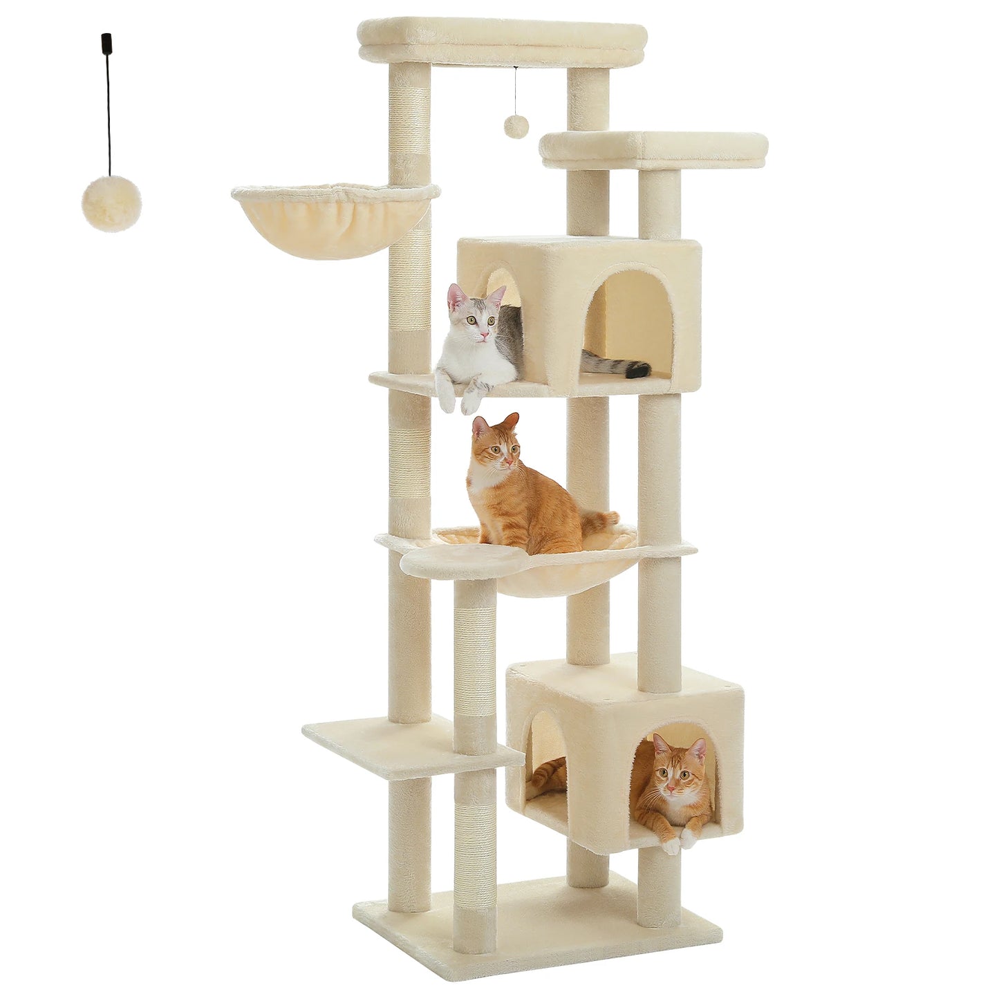 Tall Cat Tree Tower with Super Large Hammock & Condo
