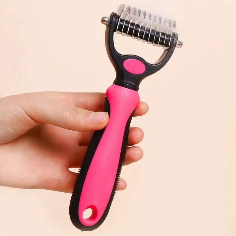 Double-Sided Pet Grooming Comb for Dogs and Cats - lifestyle in-use shot