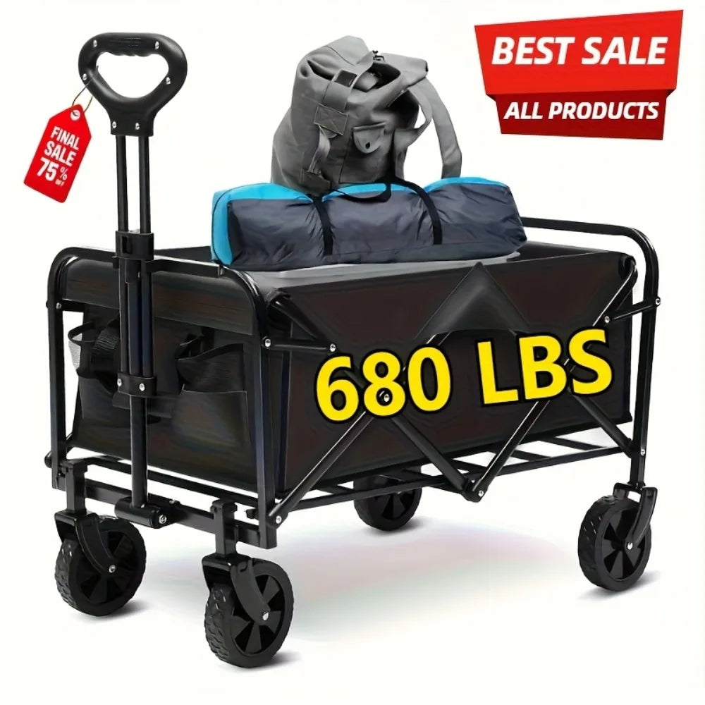 Heavy-Duty All-Terrain Folding Wagon Cart for Camping