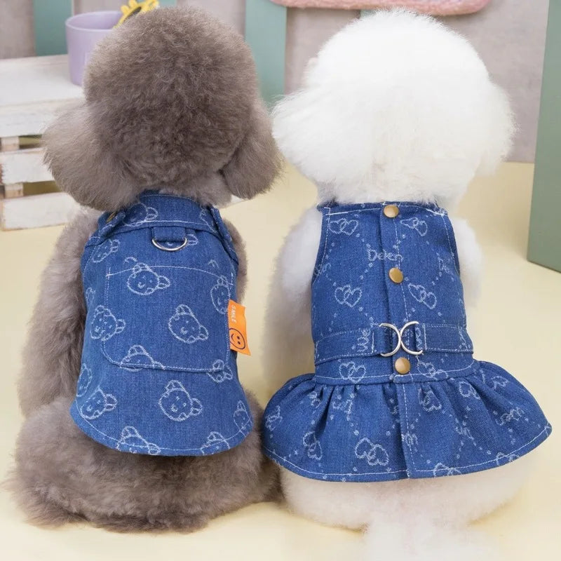 Dog Dress Harness Vest with D-Ring - Summer Puppy Clothes