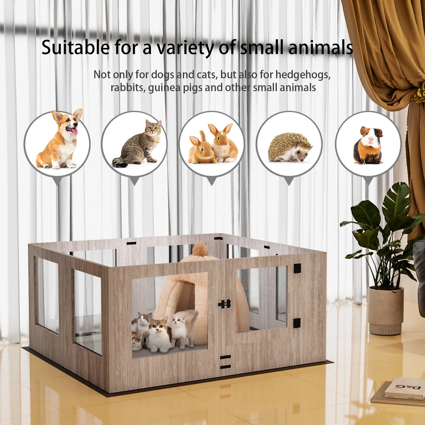 Tempered Glass Dog Playpen with Waterproof Mat product image 5