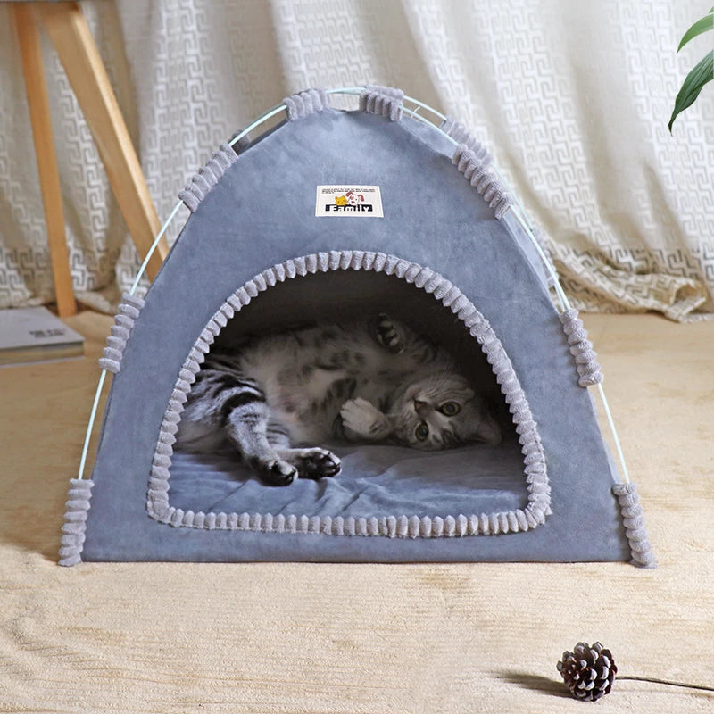 Foldable Cat & Dog House Tent with Cooling Mat