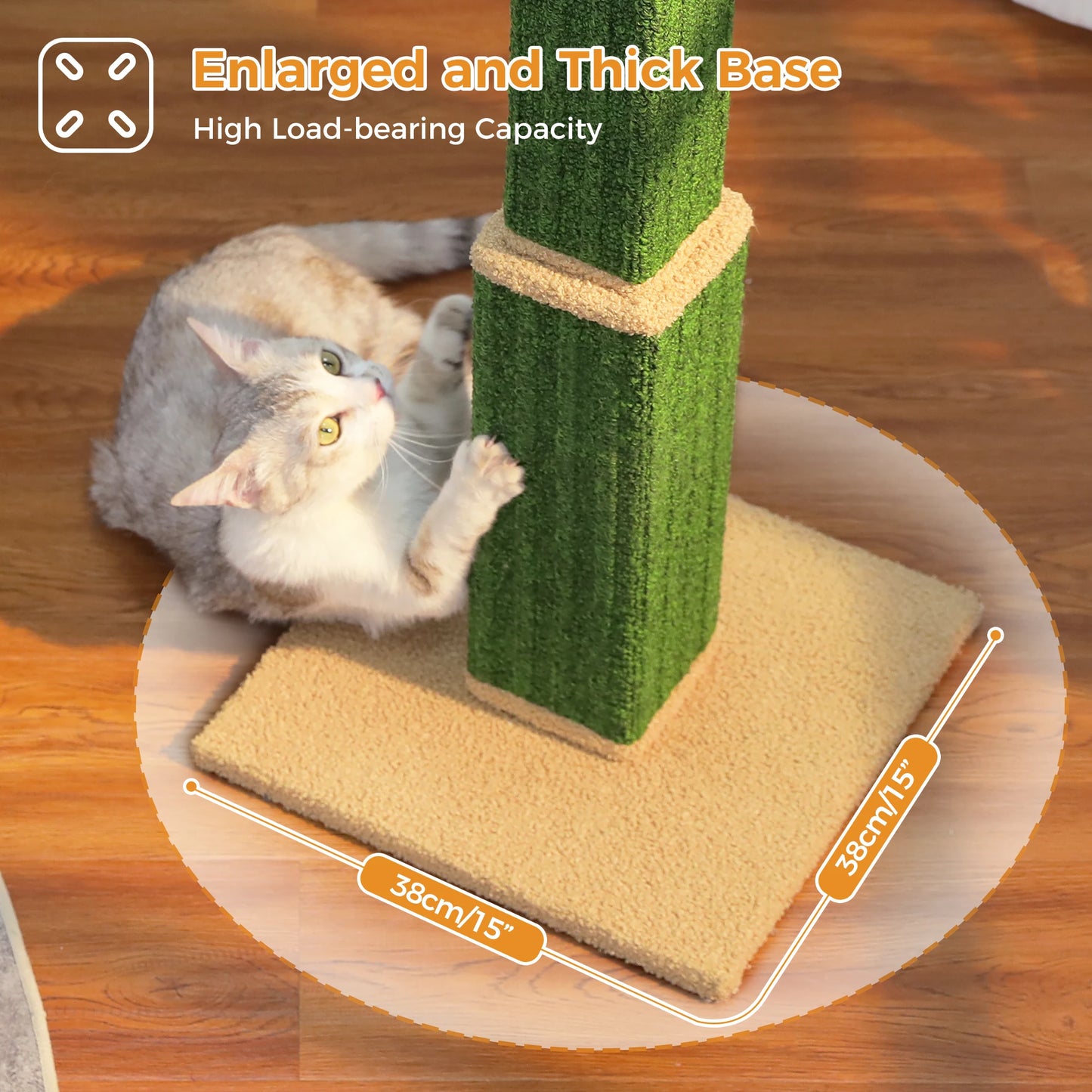 Large Cat Scratching Post with Woven Sisal & Dangling Ball