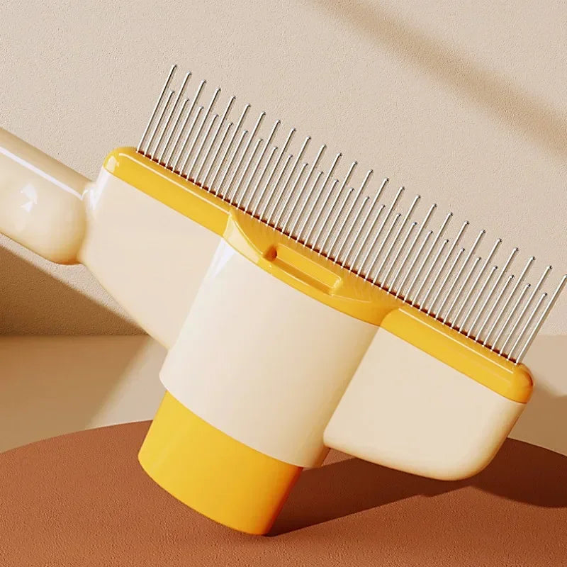 Self-Cleaning One-Button Pet Grooming Brush & Hair Remover