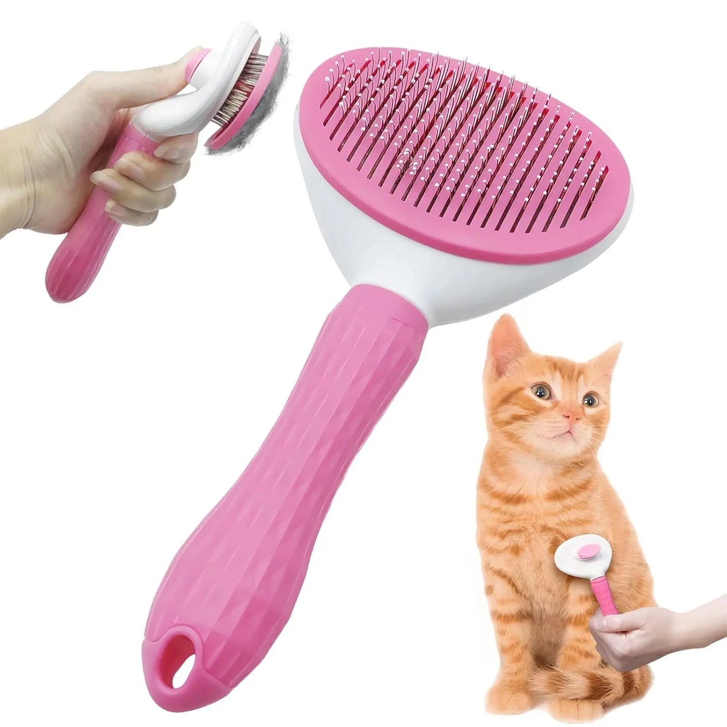 Non-Slip Pet Grooming & Deshedding Brush, Ergonomic Design
