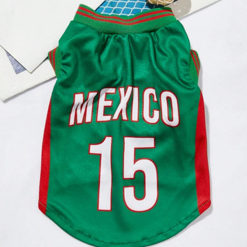 Breathable Mesh Sports Jersey for Dogs, Basketball Style