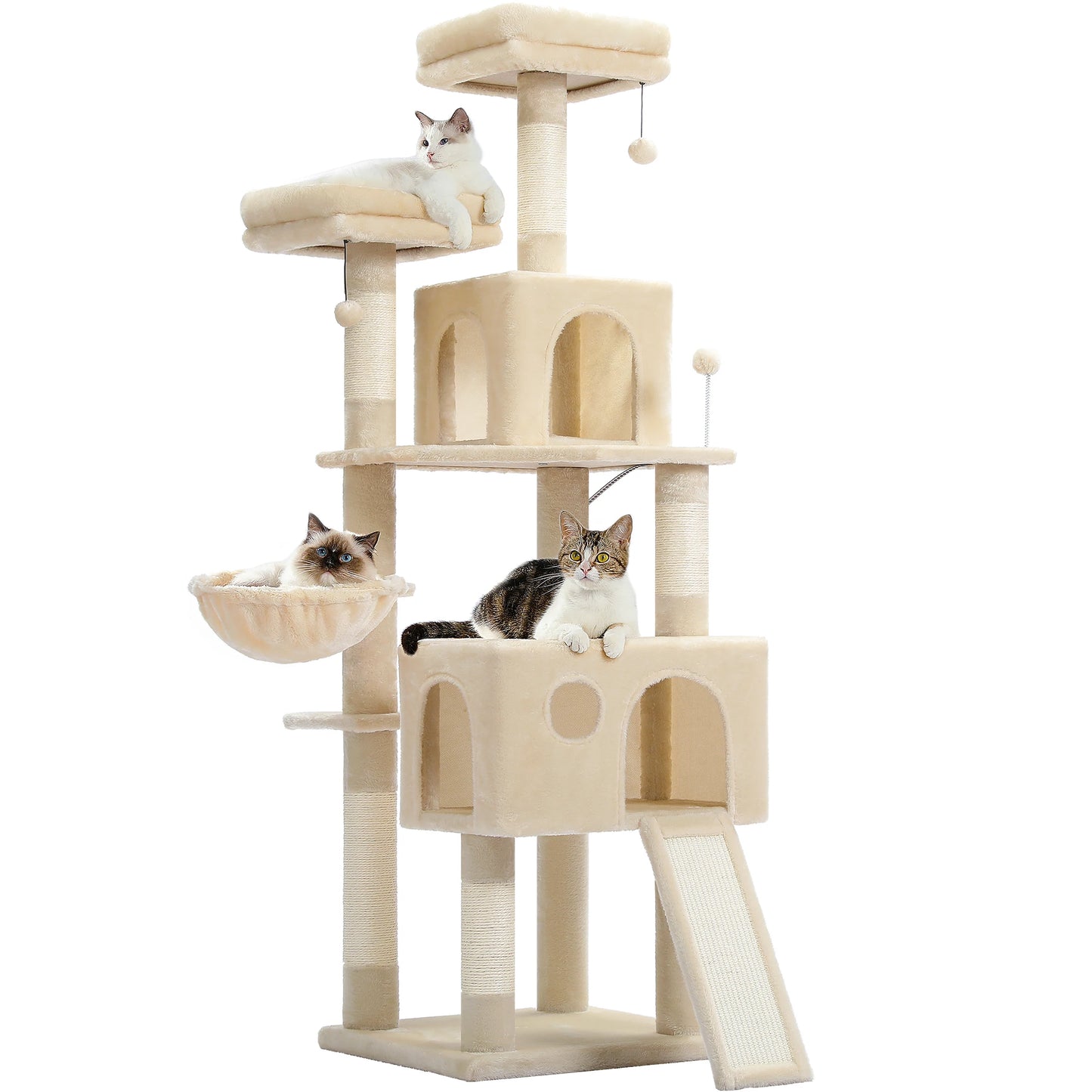 Large Multi-Level Cat Tree Tower with Plush Condo & Perches