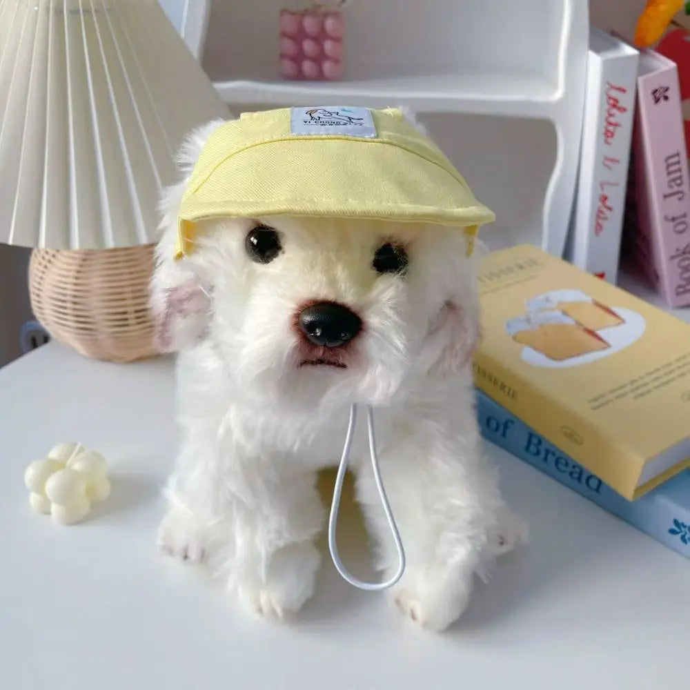 Duck Tongue Pet Sun Hat with Ear Holes - size reference view