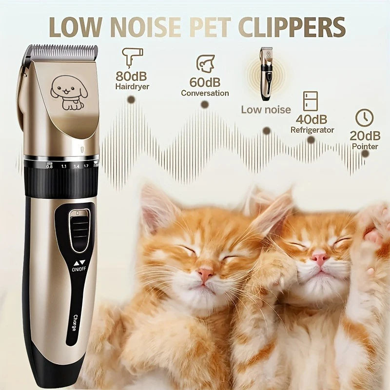 Electric Pet Hair Trimmer Kit, Precision Clippers for Home Grooming