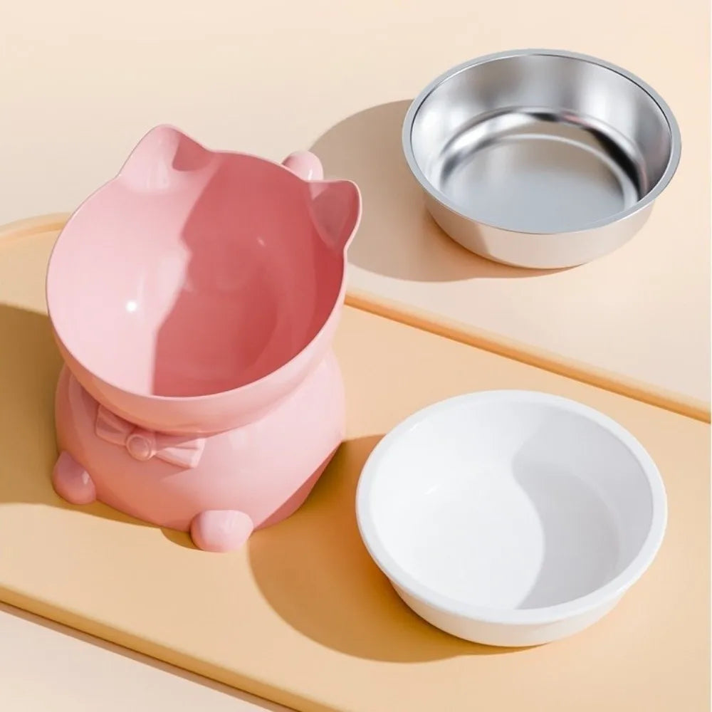 Elevated Cat Water Bowl with Anti-Spill Design - size reference view