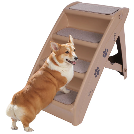 4-Step Pet Dog Stairs Folding Cat and Dog Steps Non-Slip Dog Stairs Ramp Sofa Ladder Pet Furniture for High Bed Chair Couch Sofa