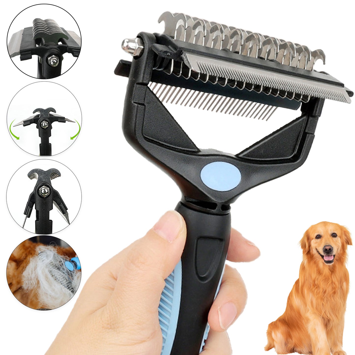 3-in-1 Pet Deshedding Brush for Dogs and Cats main product image