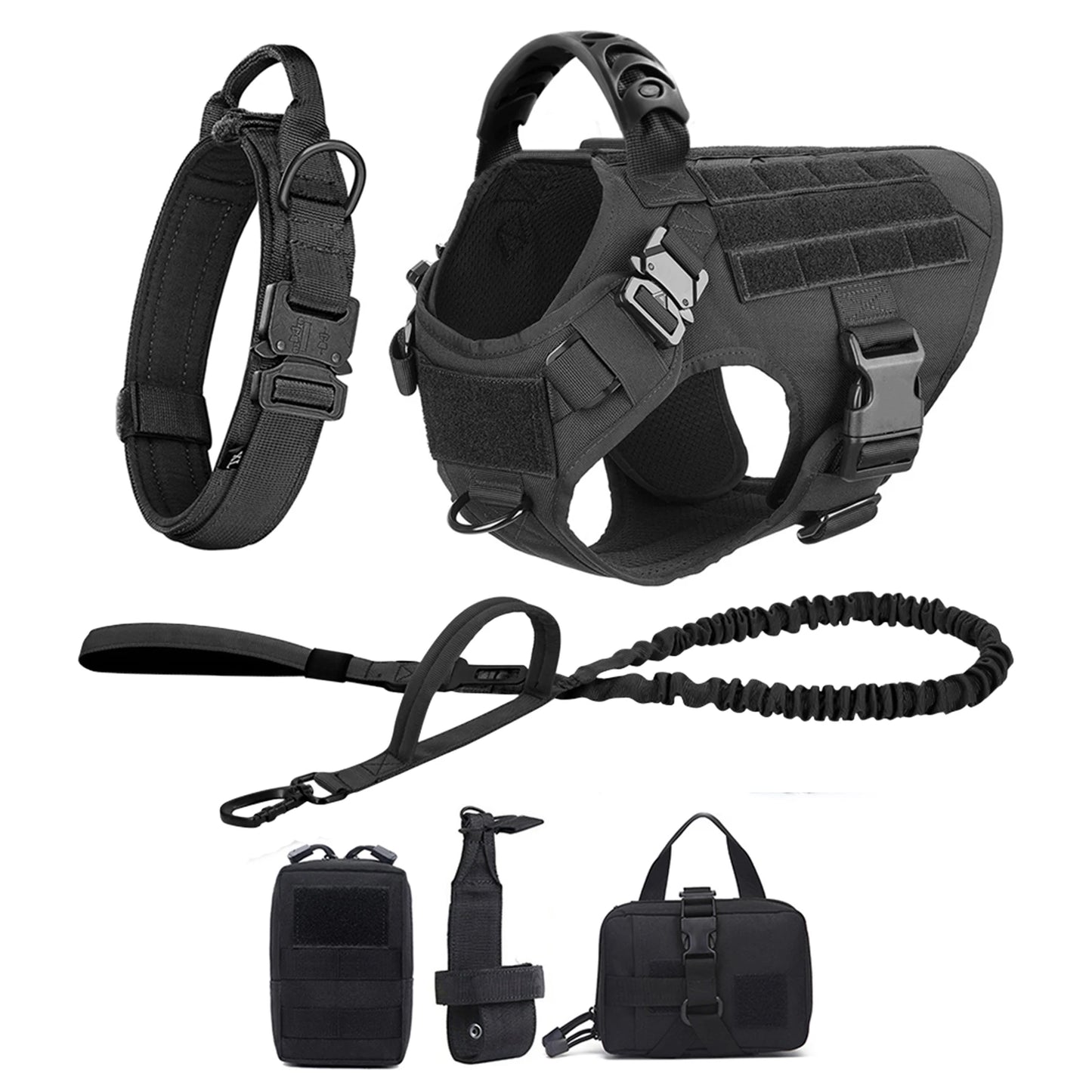 Tactical Dog Harness and Leash Set