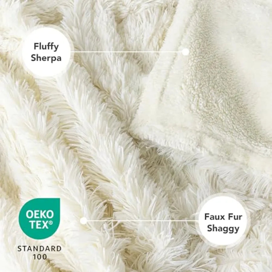 Waterproof Dog Blanket for Couch, Bed and Furniture, Reversible Sherpa and Faux Fur Pet Blanket, Leakproof Pet Blanket for Larg