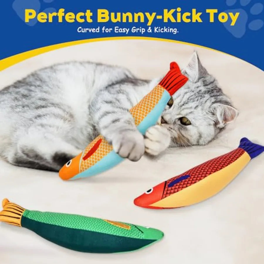 Interactive Catnip Cat Toys with Rattle - 3 Pack